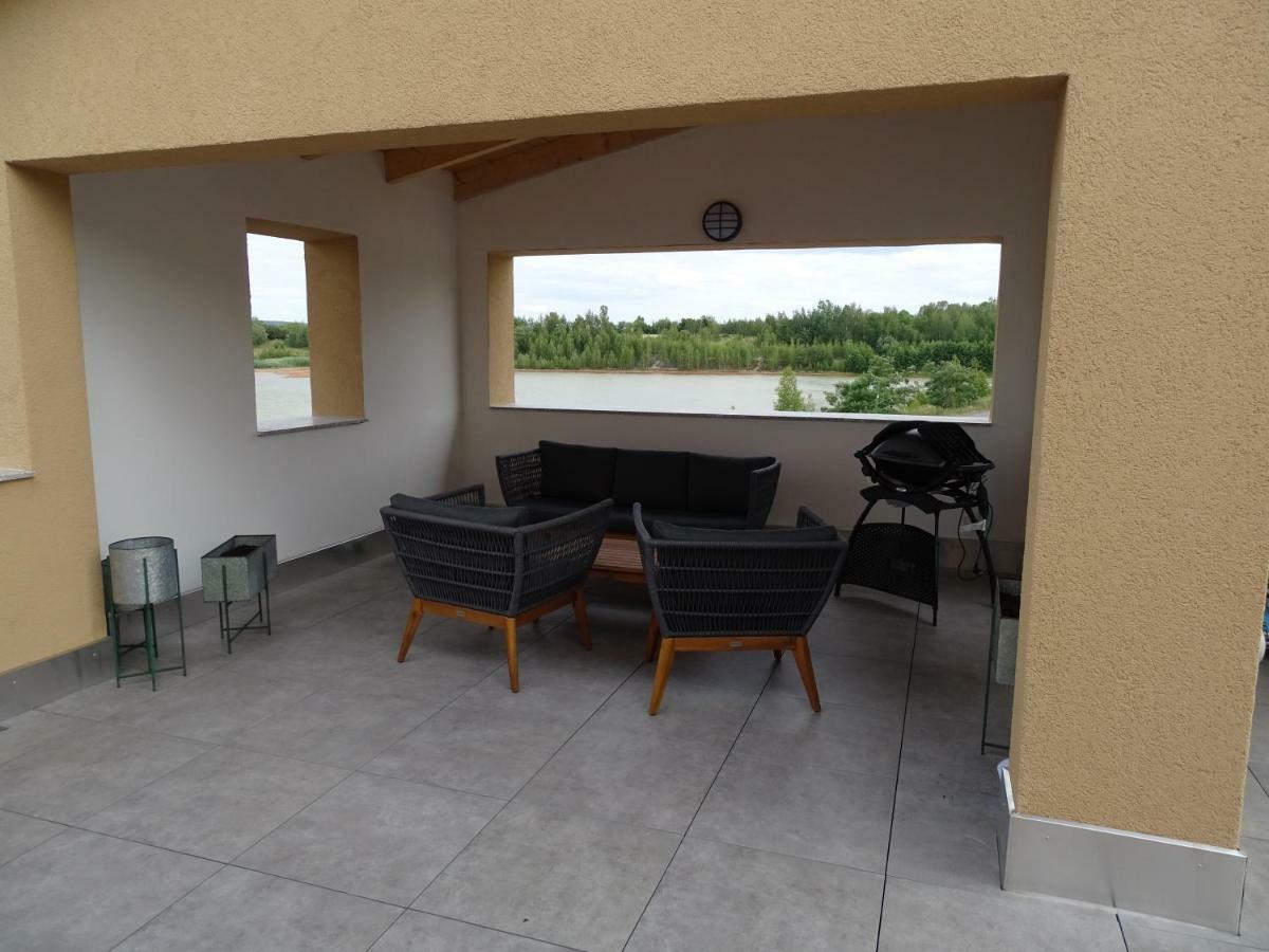 Feriendomizil am Störmthaler See, Lagovida, Leipziger Neuseenland, Großpösna, Sauna mit Seeblick Exterior foto